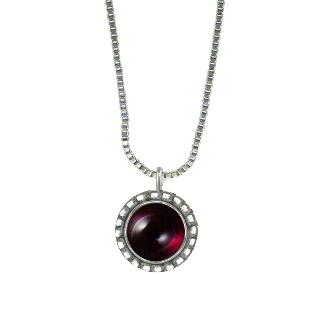 Sterling Silver Little Garnet Pendant Necklace